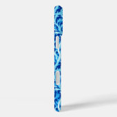 Blauw zeewier Kusttextiel Patroon Case-Mate iPhone Case (Achterkant / Rechts)