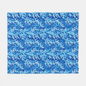 Blauw zeewier Kusttextiel Patroon Fleece Deken (Voorkant (Horizontaal))