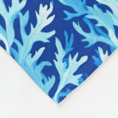Blauw zeewier Kusttextiel Patroon Fleece Deken (Hoek)