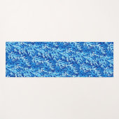 Blauw zeewier Kusttextiel Patroon Yogamat (Voorkant (horizontaal))
