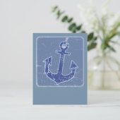 blauw zeezeilanker briefkaart (Staand voorkant)