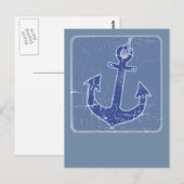 blauw zeezeilanker briefkaart (Voorkant / Achterkant)