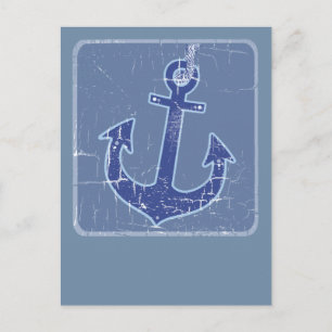blauw zeezeilanker briefkaart