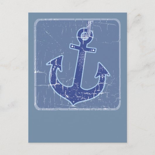 blauw zeezeilanker briefkaart (Voorkant)