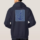 blauw zeezeilanker hoodie (Achterkant)