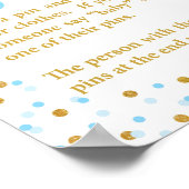 Blauw zeg Baby shower game-teken niet Poster (Hoek)