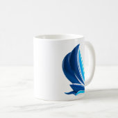 Blauw Zeilboot Avontuur Koffiemok (Voorkant rechts)