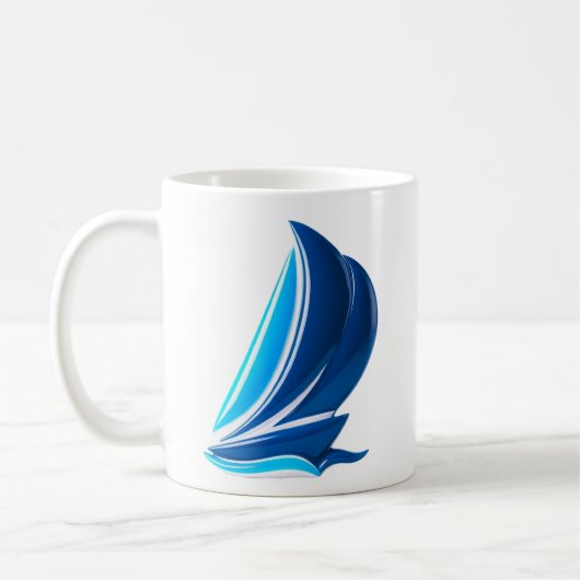 Blauw Zeilboot Avontuur Koffiemok (Links)