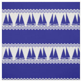 Blauw zeilboot kuststrepen stof (Swatch)