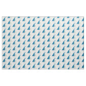 Blauw Zeilbootpatroon Nautisch Wit Stof (Yard (91,4 cm))
