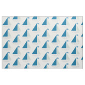 Blauw Zeilbootpatroon Nautisch Wit Stof (Fat Quarter)