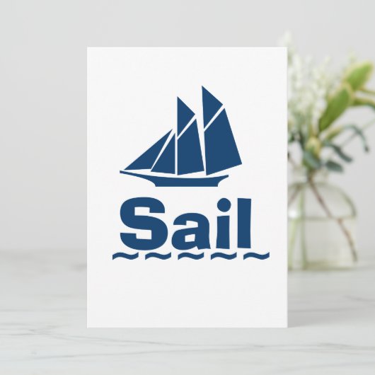 Blauw zeilen kaart (Staand voorkant)