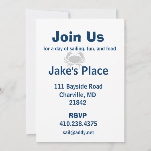 Blauw zeilen kaart (Achterkant)