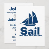 Blauw zeilen kaart (Voorkant / Achterkant)