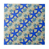 blauw zetmeeltegel tegeltje (Voorkant)