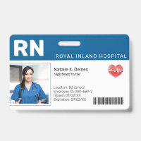 Blauw | Ziekenhuis Medisch Personeel Foto ID Badge
