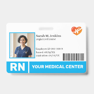 Blauw | Ziekenhuis Medisch Personeel Foto ID-badge Badge