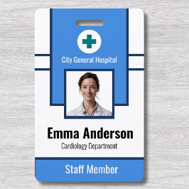 Blauw | Ziekenhuis Personeel Foto ID – Verpleegste Badge