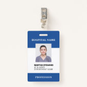Blauw Ziekenhuis Verpleegkundige Medisch Medewerke Badge (Voorkant met clip)