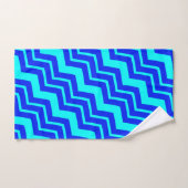 Blauw Zig Zag Chevron Patroon Design Handdoek (Handdoek)