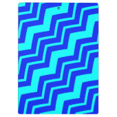 Blauw Zig Zag Chevron Patroon Design Klembord (Achterkant)