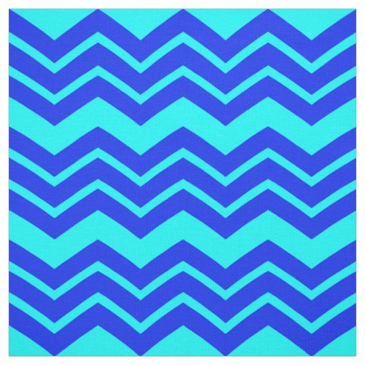 Blauw Zig Zag Chevron Patroon Design Stof (Swatch)