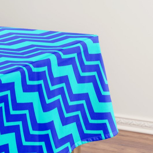 Blauw Zig Zag Chevron Patroon Design Tafelkleed