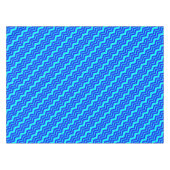 Blauw Zig Zag Chevron Patroon Design Tafelkleed (Voorkant (Horizontaal))