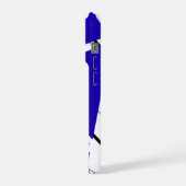 Blauw Zig Zag Patroon iPhone Hoesje 15 Pro Case (Linkerkant)