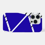 Blauw Zig Zag Patroon iPhone Hoesje 15 Pro Case (Achterkant horizontaal)