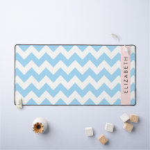 Blauw zigzag, Blauw Chevron, Golfpatroon, Jouw naa