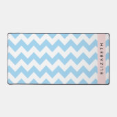 Blauw zigzag, Blauw Chevron, Golfpatroon, Jouw naa Bureaumat (Voorkant)