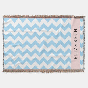 Blauw zigzag, Blauw Chevron, Golfpatroon, Jouw naa Deken