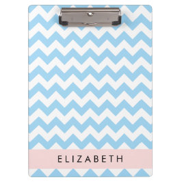 Blauw zigzag, Blauw Chevron, Golfpatroon, Jouw naa Klembord