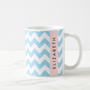 Blauw zigzag, Blauw Chevron, Golfpatroon, Jouw naa Koffiemok
