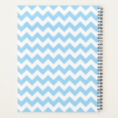 Blauw zigzag, Blauw Chevron, Golfpatroon, Jouw naa Planner (Achterkant)