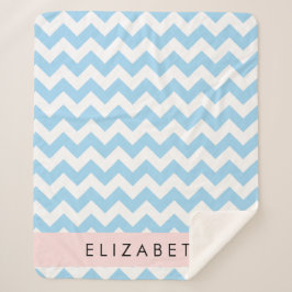 Blauw zigzag, Blauw Chevron, Golfpatroon, Jouw naa Sherpa Deken