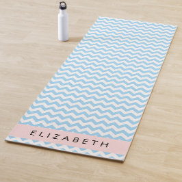 Blauw zigzag, Blauw Chevron, Golfpatroon, Jouw naa Yogamat