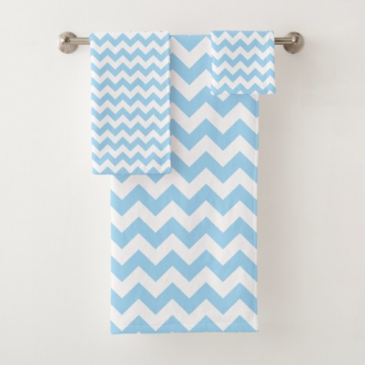Blauw zigzag, Blauwe Chevron, Geometrisch Patroon Bad Handdoek (Insitu)