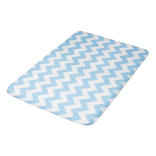 Blauw zigzag, Blauwe Chevron, Geometrisch Patroon Badmat (Gekanteld)