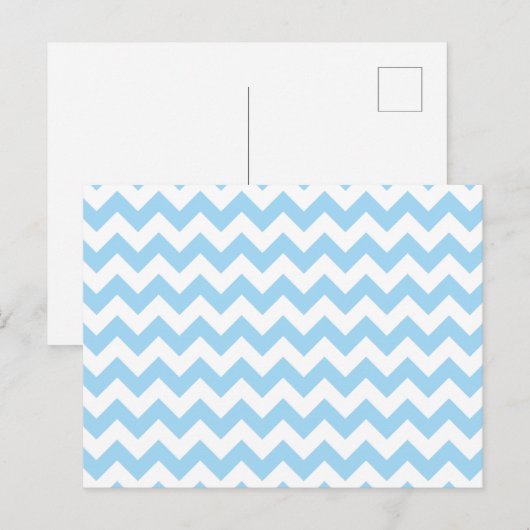 Blauw zigzag, Blauwe Chevron, Geometrisch Patroon Briefkaart (Voorkant / Achterkant)