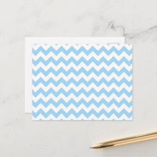 Blauw zigzag, Blauwe Chevron, Geometrisch Patroon Briefkaart