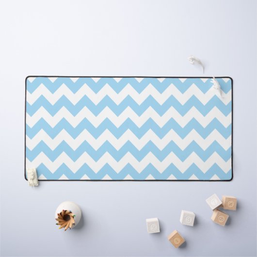 Blauw zigzag, Blauwe Chevron, Geometrisch Patroon Bureaumat (Kindertafel)