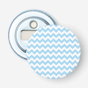 Blauw zigzag, Blauwe Chevron, Geometrisch Patroon Button Flesopener