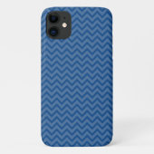 Blauw zigzag, Blauwe Chevron, Geometrisch Patroon Case-Mate iPhone Case (Achterkant)