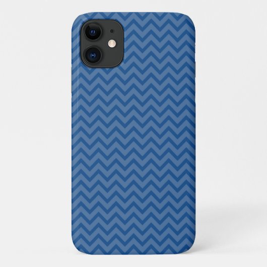 Blauw zigzag, Blauwe Chevron, Geometrisch Patroon Case-Mate iPhone Case (Achterkant)