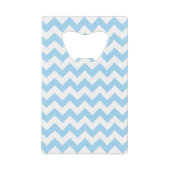 Blauw zigzag, Blauwe Chevron, Geometrisch Patroon Creditkaart Flessenopener (Voorkant)