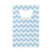 Blauw zigzag, Blauwe Chevron, Geometrisch Patroon Creditkaart Flessenopener (Achterkant)