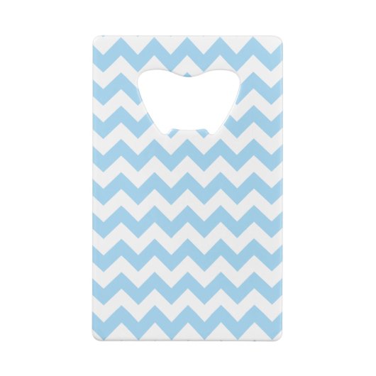 Blauw zigzag, Blauwe Chevron, Geometrisch Patroon Creditkaart Flessenopener (Achterkant)