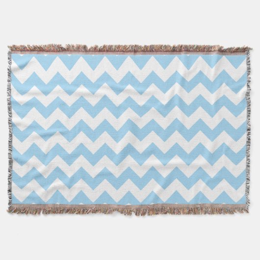 Blauw zigzag, Blauwe Chevron, Geometrisch Patroon Deken (Voorkant)